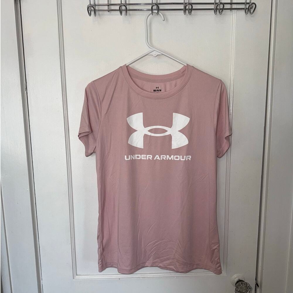 UA Women's Logo Loose Fit Short Sleeve Tee Pink size M